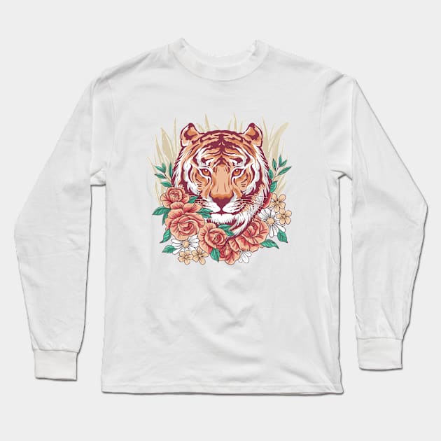 beauty tiger Long Sleeve T-Shirt by Skidipap